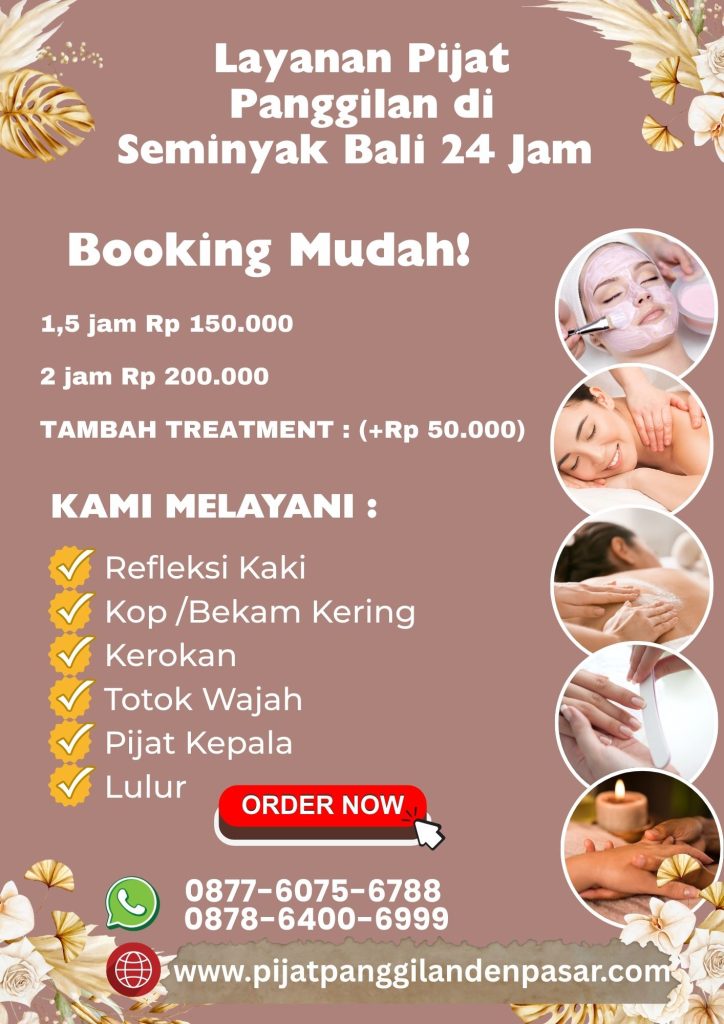 Pijat Panggilan Seminyak Bali dengan Terapis Bersertifikat